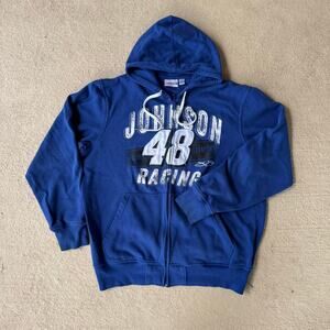 Men's XL Blue Jimmie Johnson Nascar Full Zip Hoodie
